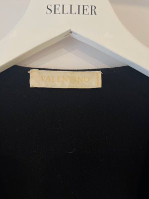 Valentino Black Sleeveless Wool Top with Bow Detail Size L (UK 12)