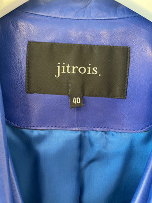 Jitrois Electric Blue Lambskin Leather Jacket Size FR 40 (UK 12)