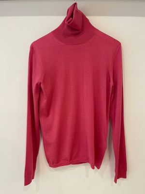 Valentino Pink High Neck Cashmere Jumper Size M (UK 10)