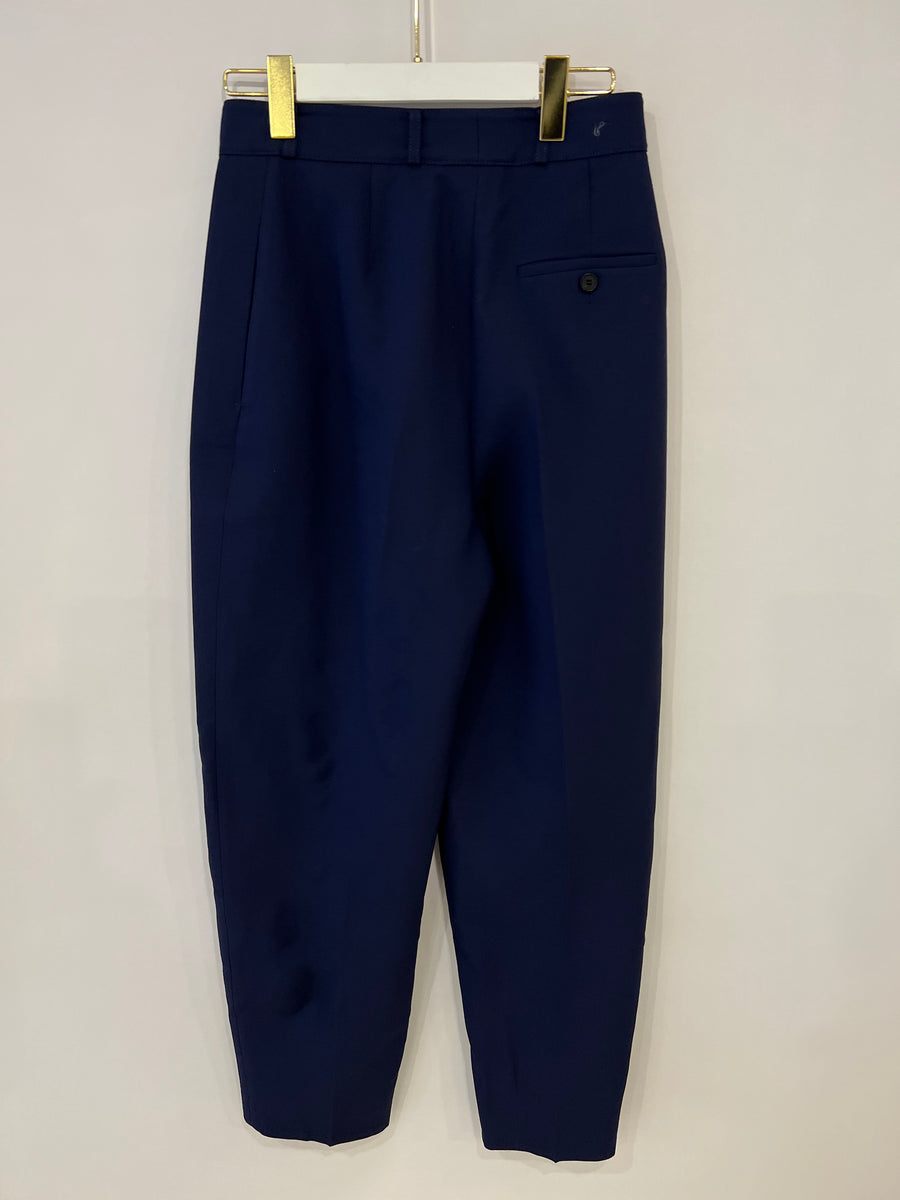 Alexander McQueen Navy Wool Trouser IT 42 (UK 10) (Tall)