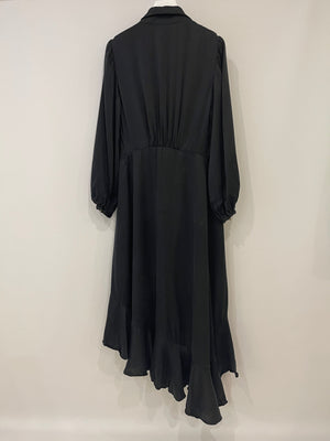 Zimmermann Black Silk Ruffle Long Dress with Belt Size 0 ( UK 6)