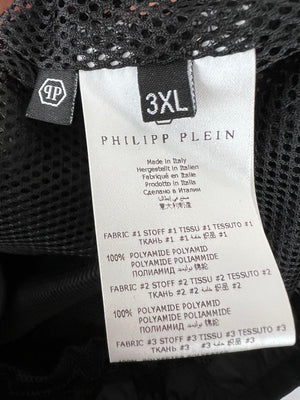 Philipp Plein Menswear Active Black Hooded Windbreaker Size XXXL (UK 48)