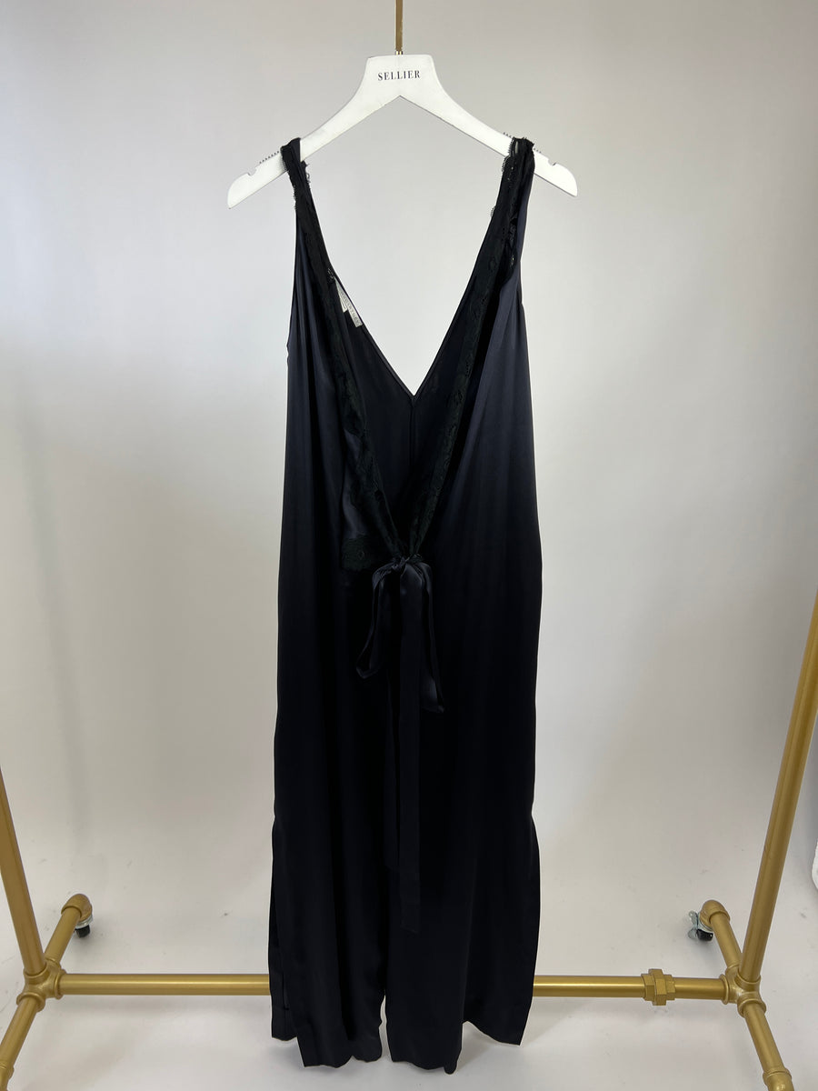 Stella McCartney Silk Navy Jumpsuit with Lace Detailing FR 40 (UK 12)