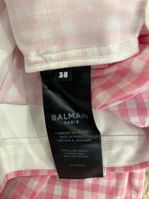 Balmain Pink Vichy Pants FR 38 (UK 10)