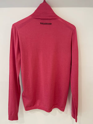 Valentino Pink High Neck Cashmere Jumper Size M (UK 10)