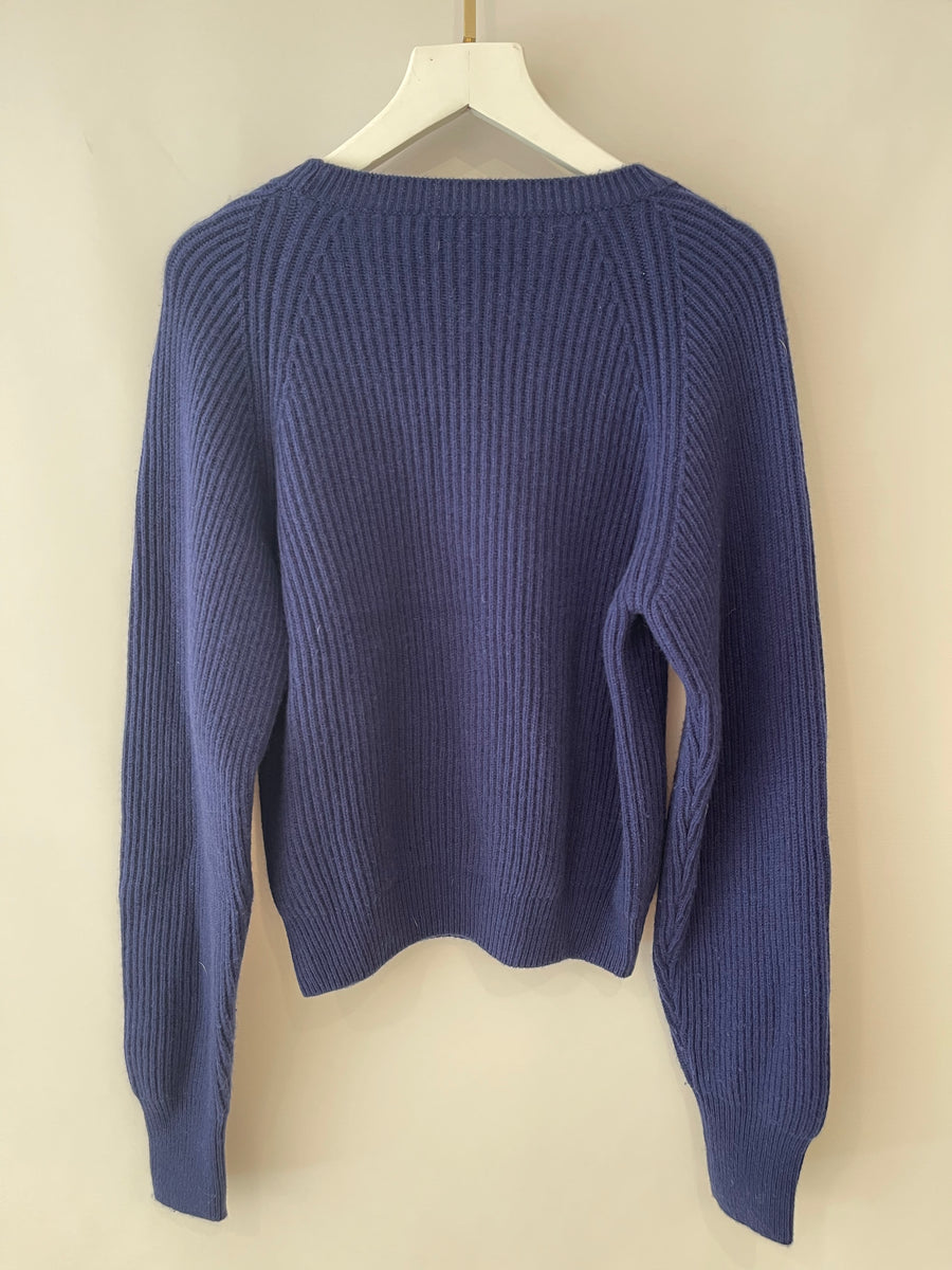 Bottega Veneta Blue Knitted Cashmere Jumper Size IT 42 (UK 10)