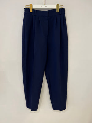 Alexander McQueen Navy Wool Trouser IT 42 (UK 10) (Tall)