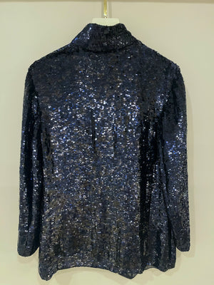 Stella McCartney Navy Silk Sequin Blazer IT 40 (UK 8)