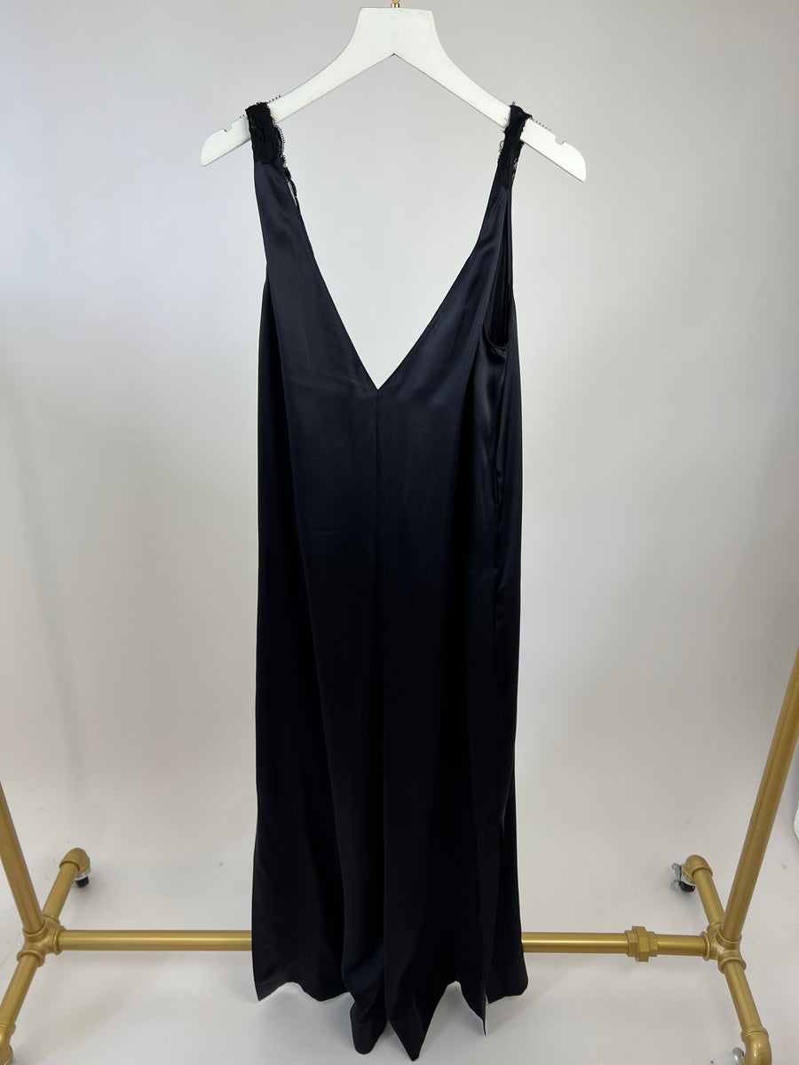 Stella McCartney Silk Navy Jumpsuit with Lace Detailing FR 40 (UK 12)