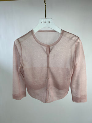 Alaïa Pink Silk Cardigan Size FR 38 (UK 10)