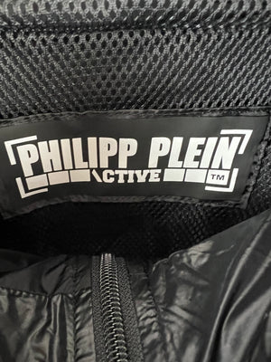 Philipp Plein Menswear Active Black Hooded Windbreaker Size XXXL (UK 48)