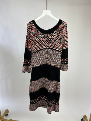 Chanel Tweed Multi-Colour Open-Knit Dress with Front Pocket Detailing FR 34 (UK 6)