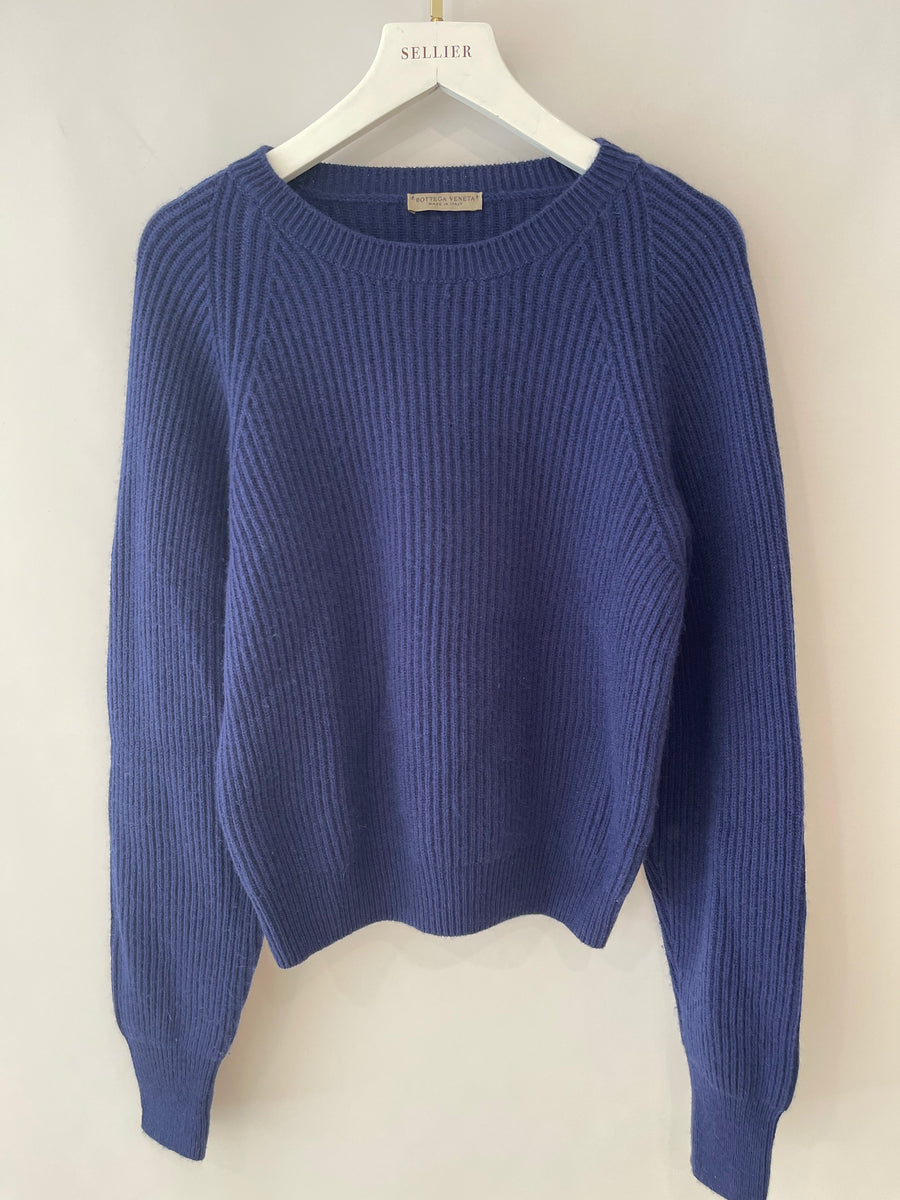 Bottega Veneta Blue Knitted Cashmere Jumper Size IT 42 (UK 10)