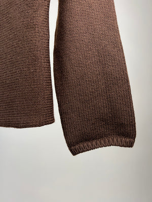 Chanel Brown and Gold Knitted Wool Jumper FR 36 (UK 8)