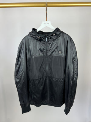 Philipp Plein Menswear Active Black Hooded Windbreaker Size XXXL (UK 48)