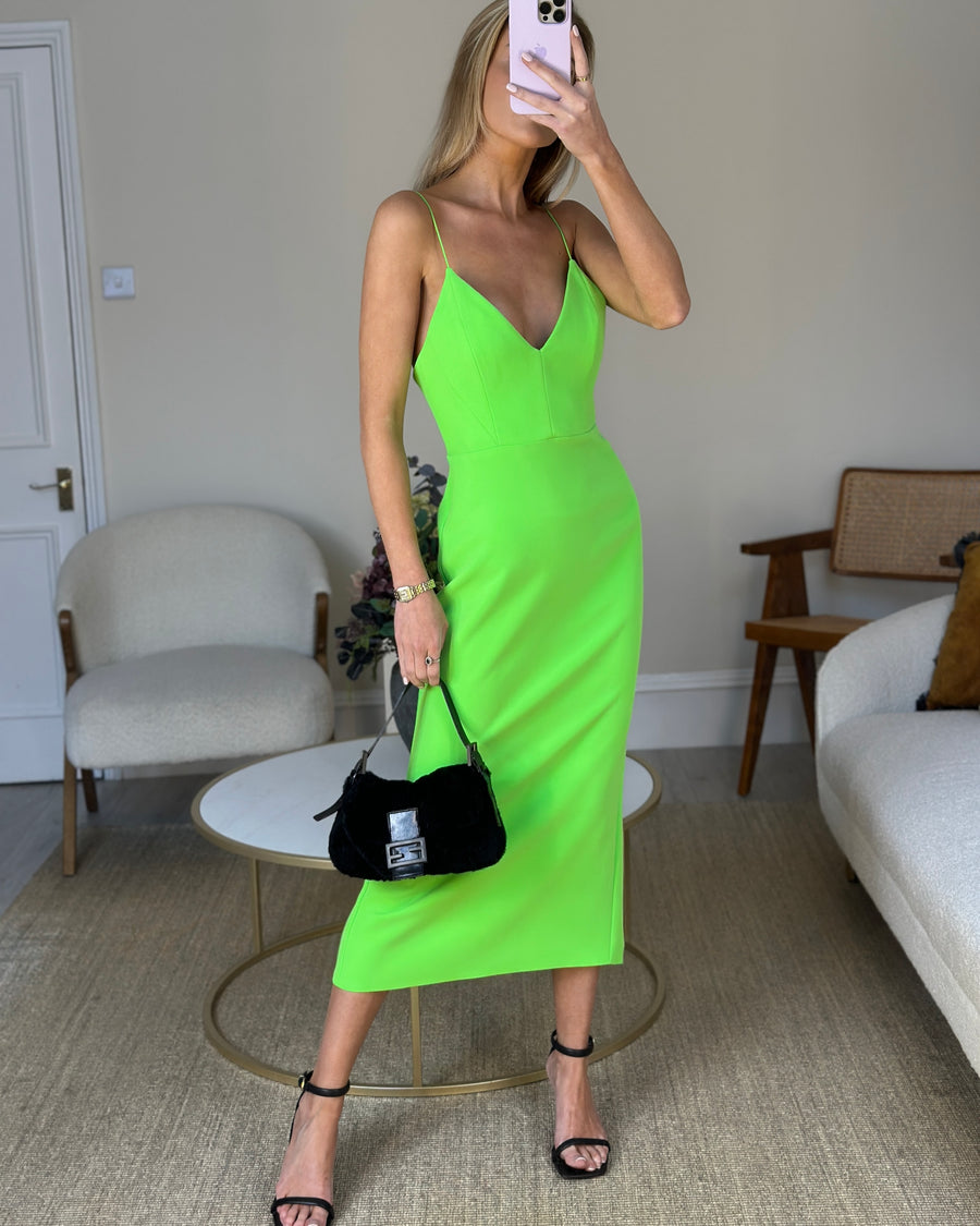 Alex Perry Neon Green Dress with Panel Detailing FR 38 (UK 10)