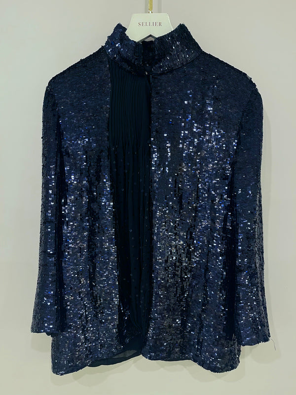 Stella McCartney Navy Silk Sequin Blazer IT 40 (UK 8)