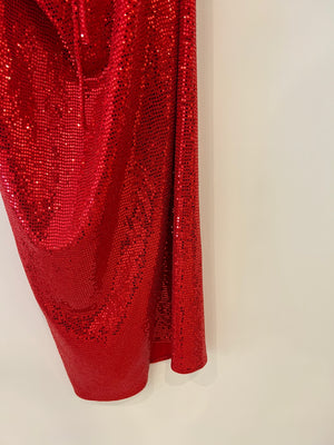 Dodo Bar Or Red Sequin Embellished Midi Dress Size IT 42 (UK 10)