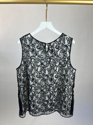 Chanel Vest with Black Lace Overlay FR 42 (UK 14)