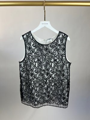 Chanel Vest with Black Lace Overlay FR 42 (UK 14)