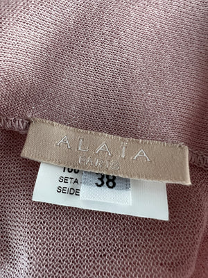 Alaïa Pink Silk Cardigan Size FR 38 (UK 10)