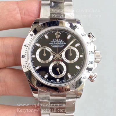 Copy Rolex Daytona  116520 ARF SS 904L Black Dial 4130