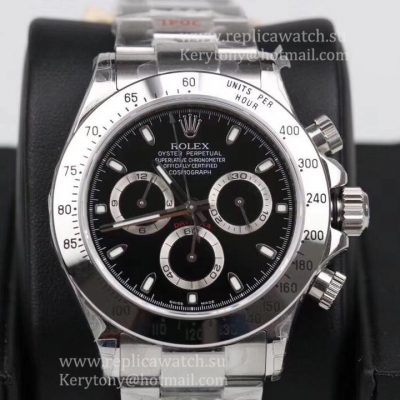 NEW Replica Rolex Daytona  116520 GMF SS 904L Black Dial 4130