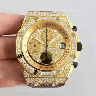 Best Price Audemars Piguet Royal Oak Offshore 26067OR.ZZ.D002CR.01 JF V2 Yellow Gold & Diamonds Diamond Dial 7750