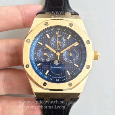 High Quality Audemars Piguet Royal Oak Perpetual Calendar 41mm 26574BA.OO.1220BA.01 BF Yellow Gold Blue Dial 5134