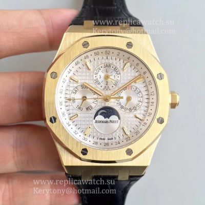 Replica Audemars Piguet Royal Oak Perpetual Calendar 41mm 26574BA.OO.1220BA.01 BF Yellow Gold Silver Dial 5134