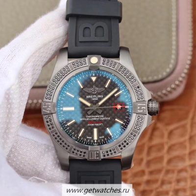 High Quality Breitling Avenger Blackbird 44 V17311AT/BD74 Noob Factory Titanium & Diamonds Black Dial 2824