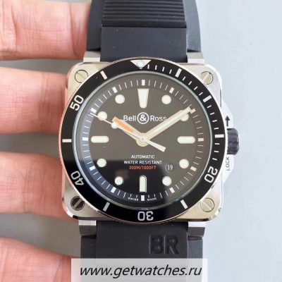 High Quality Bell & Ross BR 03-92 Diver Noob Factory V2 SS Black Dial M9015