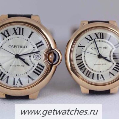 Perfect Replica Cartier Ballon Bleu 36mm Rose Gold Silver Dial 2671