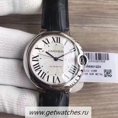 Fake Cartier Ballon Bleu 42mm W69016Z4 CRF SS Silver Dial 2824
