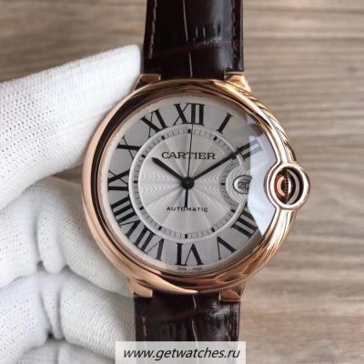 High Quality Cartier Ballon Bleu 42mm WGBB0017 3AF 18K Rose Gold Wrapped Silver Dial 2824