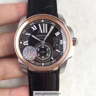 Fake Cartier Calibre W7100039 42mm JF SS & Rose Gold Black Dial Calibre 1904-PS MC