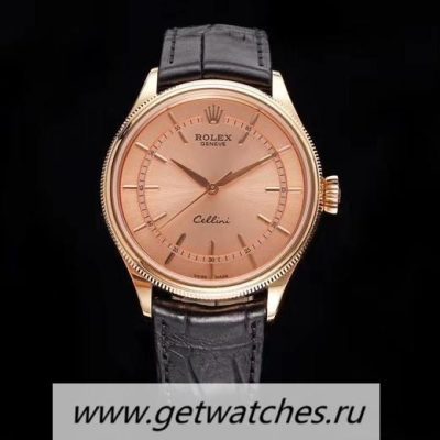 Copy Rolex Cellini Date 50505 GMF Rose Gold Rose Dial 3165