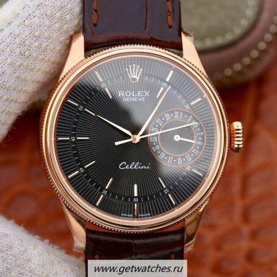 NEW Replica Rolex Cellini Date 50515 GMF Rose Gold Black Dial 3165