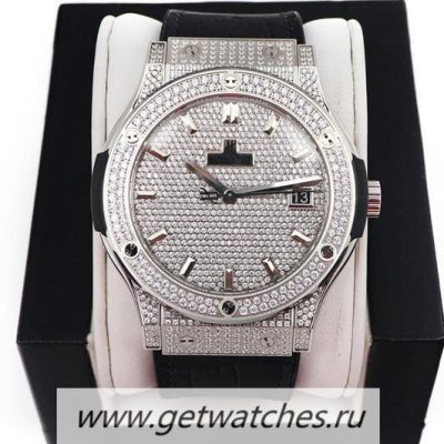 Wholesale Luxury Hublot Classic Fusion Automatic 45mm WWF SS  Diamond Diamond Dial HUB1112