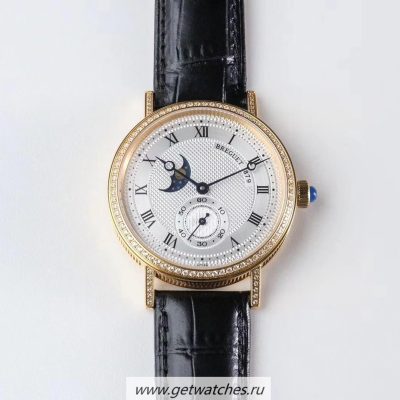 Replica Breguet Classique Moonphase 4396 GXGF Yellow Gold & Diamond Silver Dial 5165R