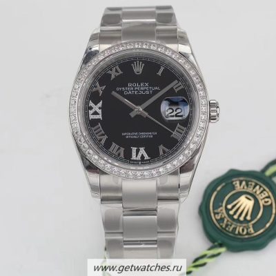 High Quality Rolex Datejust 36 126233 EWF SS  Diamond Black Dial 3235