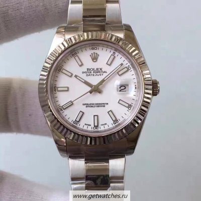 Shop Rolex Datejust II 116334 2018 41mm EWF SS White Dial 3136