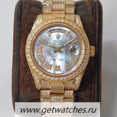 Replica Rolex Day-Date 40 228348 RBR TWF 18K Yellow Gold Wrapped SS 904L & Diamond MOP Dial 2836
