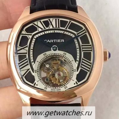 Fake Cartier Drive Tourbillon W4100013 JF Rose Gold Black Dial Tourbillon 9452MC