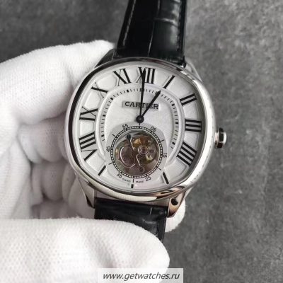 Perfect Replica Cartier Drive Tourbillon W4100013 TF SS White Dial 9452MC