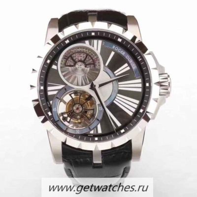 Shop Roger Dubuis Excalibur Flying Tourbillon RDDBEX0261 BBRF SS Anthracite Dial RD520