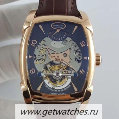 Replica Parmigiani Fleurier Kalpa XL Tourbillon 30 Second Chiaroscuro PF012512-01 BMF Rose Gold Black Skeleton Dial PF501