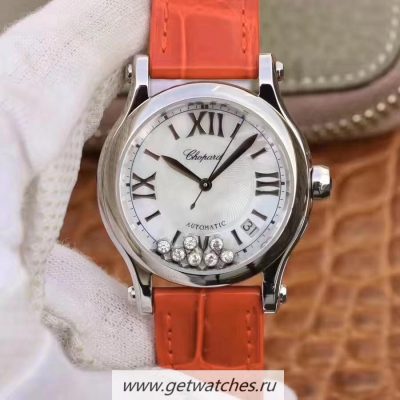 Perfect Replica Chopard Happy Sport 36mm Automatic 278559-3001 YF V2 SS Mother Of Pearl & Diamond Dial 2892