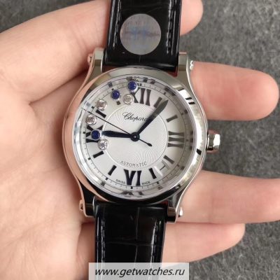 Best Price Chopard Happy Sport 36mm Automatic 278559 YF V2 SS White & Diamond Dial 2892