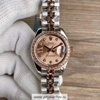Fake Rolex Ladies Datejust 28 279381 RBR 28mm WF SS  Rose Gold Rose Gold Dial 2671